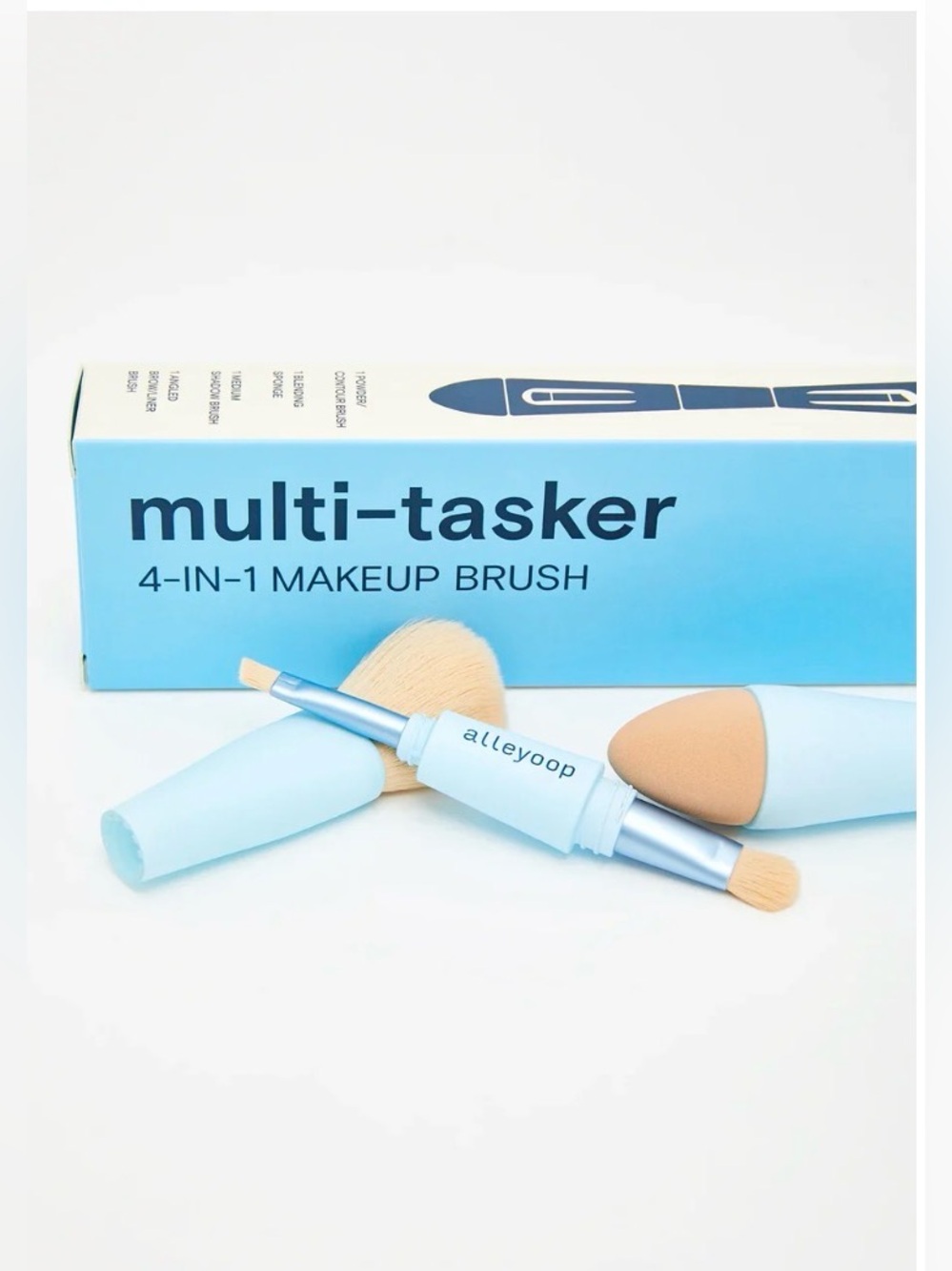 NIB Alleyoop Multi-Tasker 4-in-1 Makeup Brush - Blue